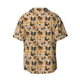 thumbnail image 5 of Uemuo Cute Dogs Head Pattern Cotton Linen Short Sleeve Shirts,Casual Lightweight Button Down Shirts,Vacation Beach Summer Tops-Medium, 5 of 7