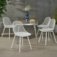 thumbnail image 2 of GDF Studio Lucy Outdoor Modern Dining Chair, Set of 4, White, 2 of 7