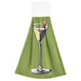 thumbnail image 6 of Yayeee Kitchen Hanging Hand Towels Set of 2 with Loop Bathroom Absorbent Tie Towel, Light Black Martini, 6 of 6