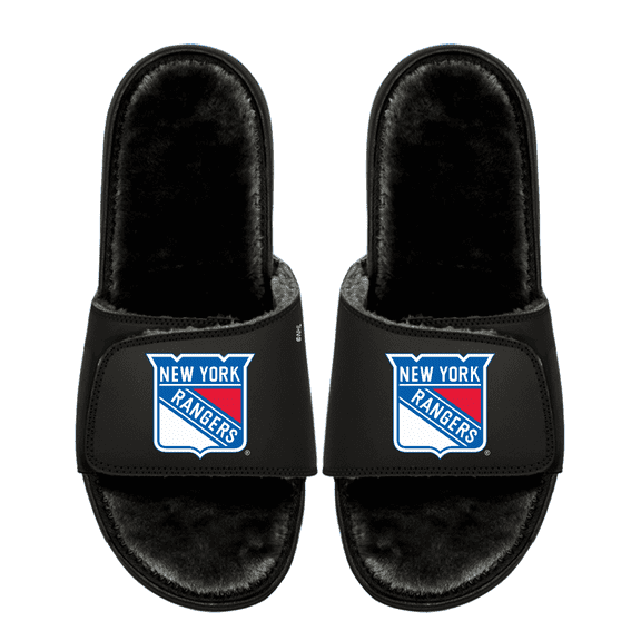 Youth ISlide  New York Rangers Logo Fur Slide Sandals