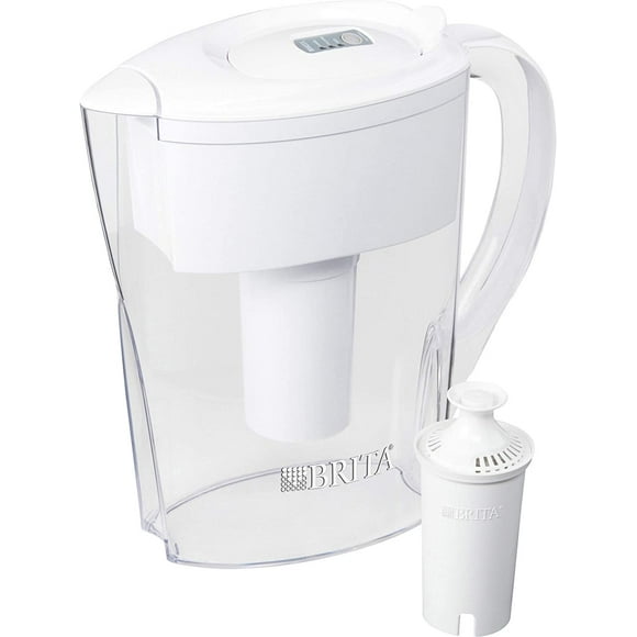 Brita Space Saver Water Filter Pitcher with 1 Replacement Filter, White, 6 Cup Capacity