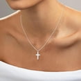 thumbnail image 5 of Yomhary Sterling Silver Plated Layered Cross Pendant Necklace for Women, 5 of 5