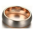 thumbnail image 6 of Tungsten Men's Wedding Band with Silver Plated Brushed Finish | Rose Gold Plated Interior | 6mm Comfort Fit Men's Engagement Ring | Lifetime Warranty, 6 of 7
