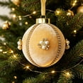 thumbnail image 5 of Honeplcked 3.15in Yellow Velvet Christmas Tree Balls Decorations, Hanging Shatterproof Christmas Tree Balls Ornaments with Rope for Christmas Home Indoor Holiday Party Decor, 5 of 6