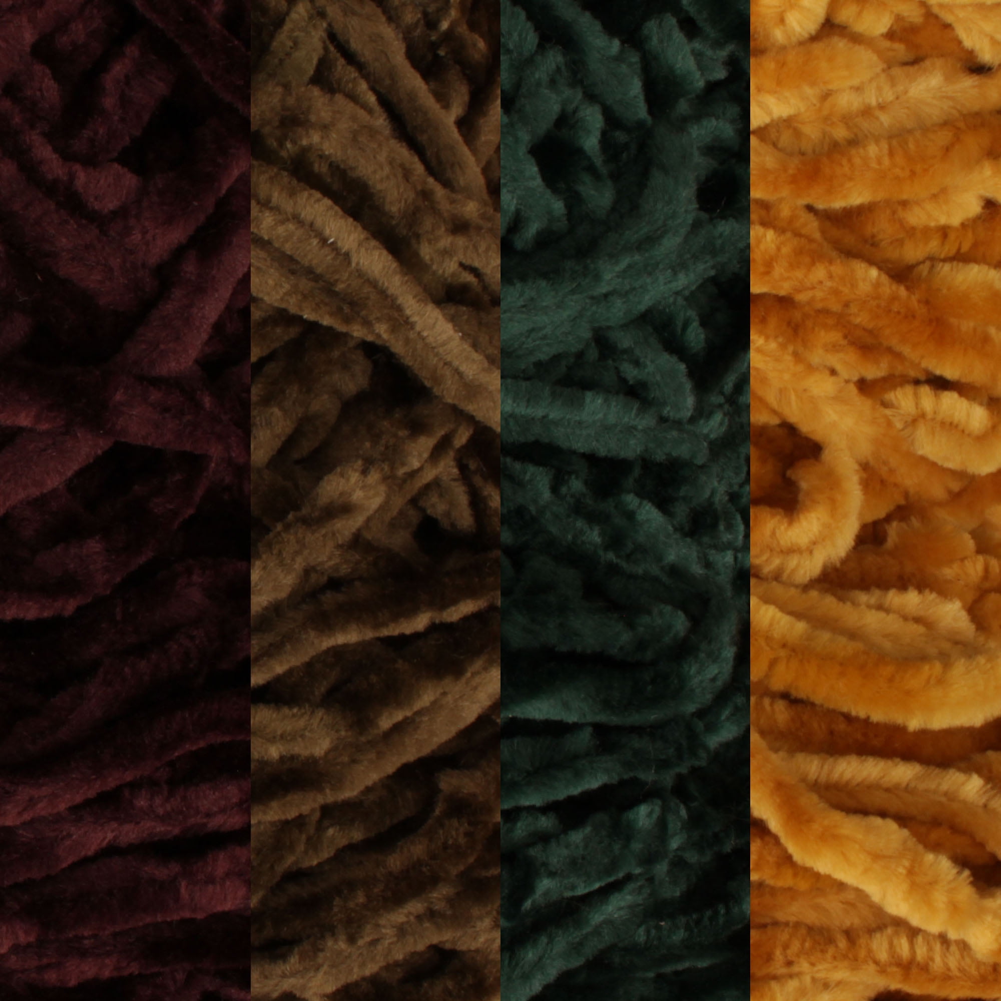 JubileeYarn Chenille Yarn - Worsted Weight Yarn - 100g/skein - Shades of Natural Tones - 4 Skeins