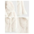 thumbnail image 4 of Women's Faux Fur Coat Faux Fur Jacket Long Sleeve Lapel Furry Winter Jackets Parka Short Coat White M, 4 of 5