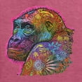 thumbnail image 2 of Colorful Neon Gorilla | Dean Russo Art Animal Lover Mens Long Sleeve Shirt, Vintage Heather Red, 3X-Large, 2 of 6