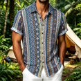 thumbnail image 2 of IWRICH Men's Casual Hawaiian Floral Shirts Short Sleeve Button down Tropical Shirts Beach Summer Shirts Light Blue XL, 2 of 4