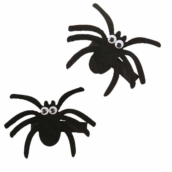 Horquillas para el pelo de araña de Halloween, horquillas para el pelo, horquillas para el pelo de araña negra y naranja JHH35 (juego de 2 piezas C)