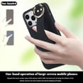 thumbnail image 3 of for iPhone 15 Pro Max Case with Wristband Strap, PU Leather Phone Case with Ring Stand Case for iPhone 15 Pro Max ZWD Black, 3 of 9