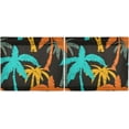thumbnail image 3 of Coolnut Palm Tree Kitchen Curtains UV Protected Tier Curtains 2 Panels Kitchen Tiers Half Window Curtains for Guest Room Bathroom Laundry Room Basement, 36 x 27 Inch Home Decor, 3 of 7