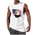thumbnail image 3 of UVEASISHA Men's Patriotic Sleeveless Tank Tops Bald Eagle American Flag Graphic Muscle Shirt Vintage Distressed Casual Tee for 4th Of July USA Pride White S, 3 of 6
