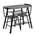 thumbnail image 6 of Bar Table and Chairs Set, 3 Piece Kitchen Table Set with Metal Frame and Wine Rack, Modern Dining Room Table Set, Small Dining Table Sets for Kitchen Dining Room Pub Bistro, JA1540, 6 of 9