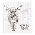 thumbnail image 3 of Ambesonne Inspirational Shower Curtain, Keep on Riding, 69"Wx84"L, Brown White, 3 of 5