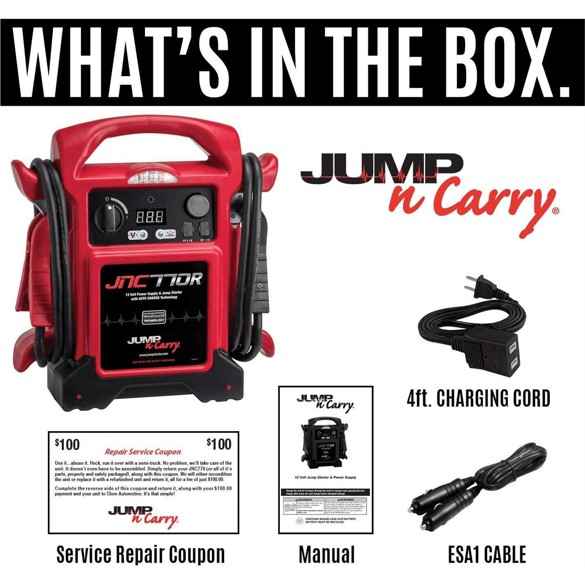 Jump-N-Carry 1700 Peak Amp Premium 12 Volt Jump Starter