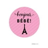 Paris Bonjour Bebe Girl Baby Shower Paper Straw with Toppers DIY Party Favors Kit, 20-Pack