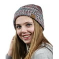 thumbnail image 3 of NYfashion101 Exclusive Unisex Two Tone Warm Cable Knit Thick Slouch Beanie Cap - Mint/Red Mix, 3 of 4