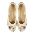 thumbnail image 2 of Women's Pointed Toe Flower Flat Shoes Embroidered Style Slip On Ballet Flats Comfortable Cotton Floral Print Flats Casual Driving Loafers Walking Shoes for Women, 2 of 8