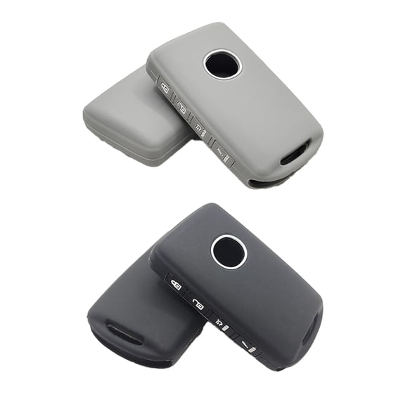 GASTROPOD Key Fob Cover Compatible with 2026 2025-2019 Cx-5 Cx-30 Cx-50 Cx70 Cx90 3 6 Cx-9 Mx-5 Miata,Silicone,4-Button,2-Pack,Black and Grey Key Cover for Scratch Protection