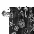 thumbnail image 2 of Valances for Windows Vintage Ocean Coral Seahorse Starfish Shell Rod Pocket Short Curtain for Bathroom Living Room Bedroom Black Theme 1 Panel 54x18in, 2 of 9