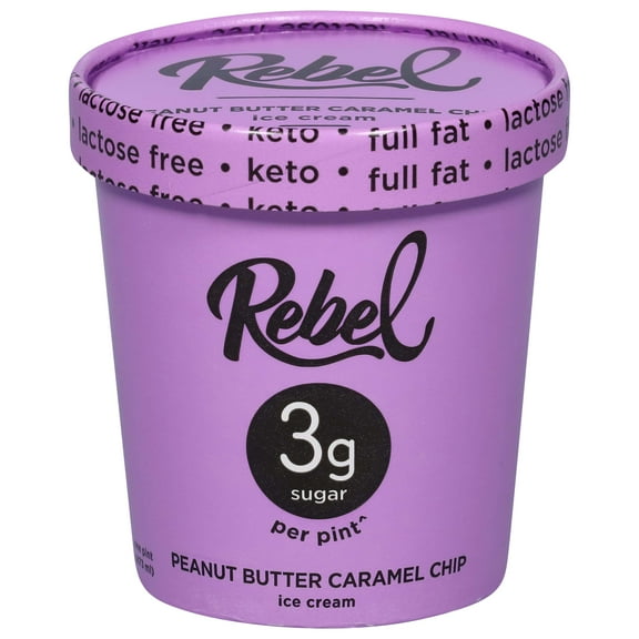 Rebel Ice Cream | Peanut Butter Caramel Chip