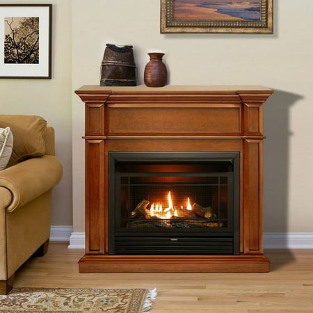 Ventless Gas Fireplace Corner Unit Duluth Forge Dual Fuel Ventless Gas Fireplace - 26,000 BTU, Remote Control, Apple Spice Finish, Model DFS-300R-3AS ()