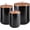 30/48/82 oz Black Embossed, variant on Black Ceramic Canister Set with Wooden Lids – 3-Piece Airtight Food Storage Jars for Kitchen, Embossed Design, Small/Medium/Large Sizes (30/48/82 oz) – Flour, Sugar, Coffee, Tea Containers