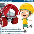 thumbnail image 5 of Strauss Patins à Roulettes Junior Ténacité / Pointure de Chaussure Ajustable pour Enfants / Patins à 4 Roues pour Garçons et Filles / pour Patinage Intérieur et Extérieur / Groupe d'Âge 3-7 Ans / Capacité de Charge jusqu'à 60 kg, Argent, 5 of 5
