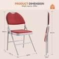 thumbnail image 4 of Qinaqin 2 Piece Set de Metálico Folding Chairs con Non Slip Foot Pads Cotton Linen Seat y Support para Indoor Outdoor Use en Restaurant Rojo, 4 of 7