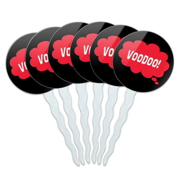 Dreaming of Voodoo Red Cupcake Picks Toppers - Set of 6