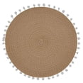 thumbnail image 2 of Fennco Styles Pom Pom Textured Placemats 15 Inches Round, Set of 4 – Natural Modern Traycloth Table Mats for Home, Dining Room Décor, Banquets, Indoor & Outdoor and Special Events, 2 of 2