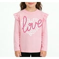 thumbnail image 3 of Little Hand Valentine Baby Tee Girls Cotton Pink Love Heart Pattern Girls Shirts 4T 2Pcs, 3 of 7
