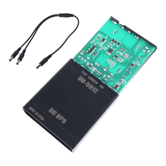 Osdhezcn USB 5V 9V 12V Output 18650 Battery UPS Power Supply Box for Wireless Router