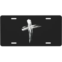 Cross License Plate, Decorative Car Front License Plate, Aluminum Novelty License Plates Vanity Tag Metal Car Plate for Women Men 6 X 12 Inch