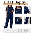 thumbnail image 5 of Musefolio Women's Pajama Sets Summer Short Sleeve Round Neck Comfort Fit Solid with Print Casual Sleepwear 1X-5X, 5 of 9