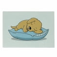 thumbnail image 1 of Golden Retriever Cutting Board, Puppy Sleeping on a Pillow in Cartoon Style Composition, Decorative Tempered Glass Cutting and Serving Board, Small Size, Pale Orange Pale Blue, by Ambesonne, 1 of 1