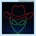 thumbnail image 2 of Handmadetneonsign Alien Cowboy Neon Sign, Alien Wall Art Decor, Western Cowboy House Wall Decor 037560, 2 of 5