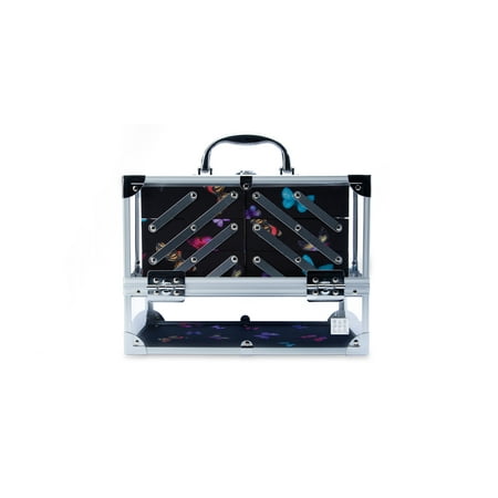 Caboodles Medium Neat Freak Train Case Cosmetic Case, - Social Butterfly Print