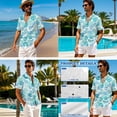 thumbnail image 4 of Xixirimido Blue Tropical Leaf Print Matching Couple Outfits His and Hers Set Men's Button Down Shirt & Women's Sleeveless Midi Dress Summer Casual Beach Vacation Clothes, 4XL, 4 of 7