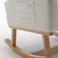 thumbnail image 3 of Modern Accent Rocking Chair, Upholstered Rocking Sofa Chair with Plywood Frame and High Back, Teddy Material Comfort Arm Rocker Lounge Armchair with Side Pocket for Leisure and Reading, Beige, 3 of 7