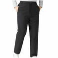 thumbnail image 5 of Men's Classic Fit Winter Warm Sherpa Lined Thermal Elastic Waist Casual Pants Long Pants Black, 5 of 9