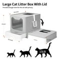 WiseWater Foldable Large Cat Litter Box with Lid, Top Entry, Plastic