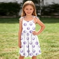 thumbnail image 5 of SGFCWSX Girls Summer Dresses Tie Shoulder Spaghetti Strap Print with Pockets Casual A-Line Kids Daily Dress White Size 9 Years, 5 of 9