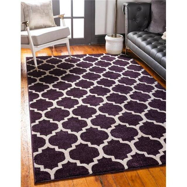 Unique Loom 3120678 Tapis Rectangulaire 6 x 9 Pi. Philadelphia Treillis&44; Violet Foncé