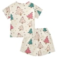 thumbnail image 5 of joogoo Christmas Cute Trees Pattern Pajama Sets Short Sleeve Cotton 2-Piece Sleepwear 6Y, 5 of 7