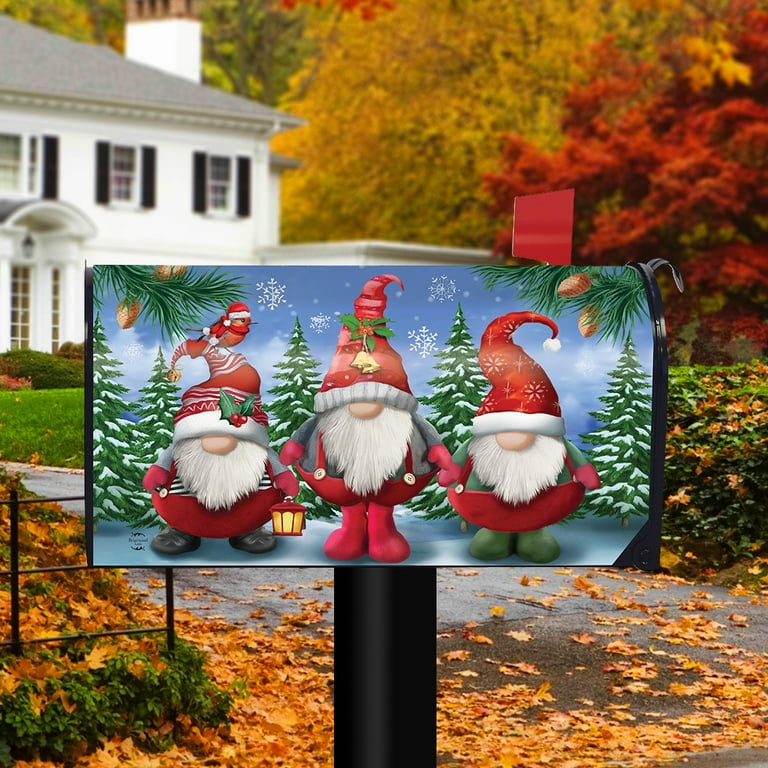Winter Friends Snowman Magnetic Mailbox Cover For Standard Size Mailboxes
