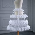 thumbnail image 2 of HUGFEGWE Jupon Cage 3 Cerceaux Jupon Crinoline pour Robes de Mariage Robe de Soirée Jupe Tutu CJB91-99721, 2 of 8