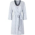 thumbnail image 3 of SofiePJ, Women's, Printed Robe Set with Chemise and Shorts 3 Piece Sleep Loungewear, Light Grey, S, 3 of 6