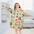 thumbnail image 5 of FORMRS Wearable Blanket Hoodie with Sleeves for Kids Cozy Flannel Sweatshirt, Leaves Pattern, 5 of 7