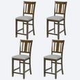 thumbnail image 2 of Noble House 40" Farmhouse Counter Height Bar Chairs with Padded Seat Set of 4, Slatted Backrest, Walnut, 2 of 8